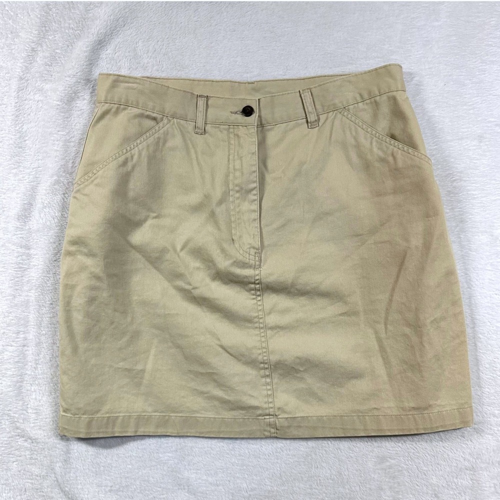 Y2K Relativity 16 Tan Khaki 100% Cotton Carpenter Mini Skirt Utility Gorpcore